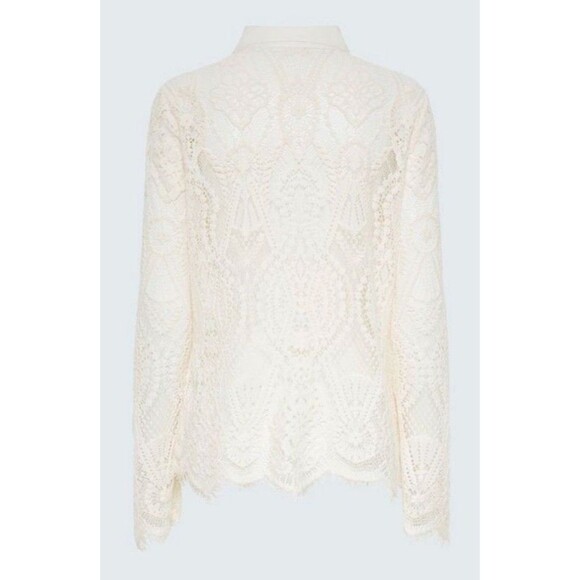 Dorothee Schumacher Causal Romance Lace Button Down Blouse NWT Sz M Powder White - Picture 4 of 13